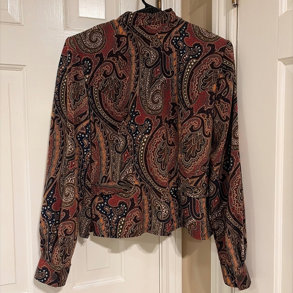 On The Verge Jacket Womens 6 Multicolor Paisley Zip Up Excellent Vintage USA - Picture 2 of 7